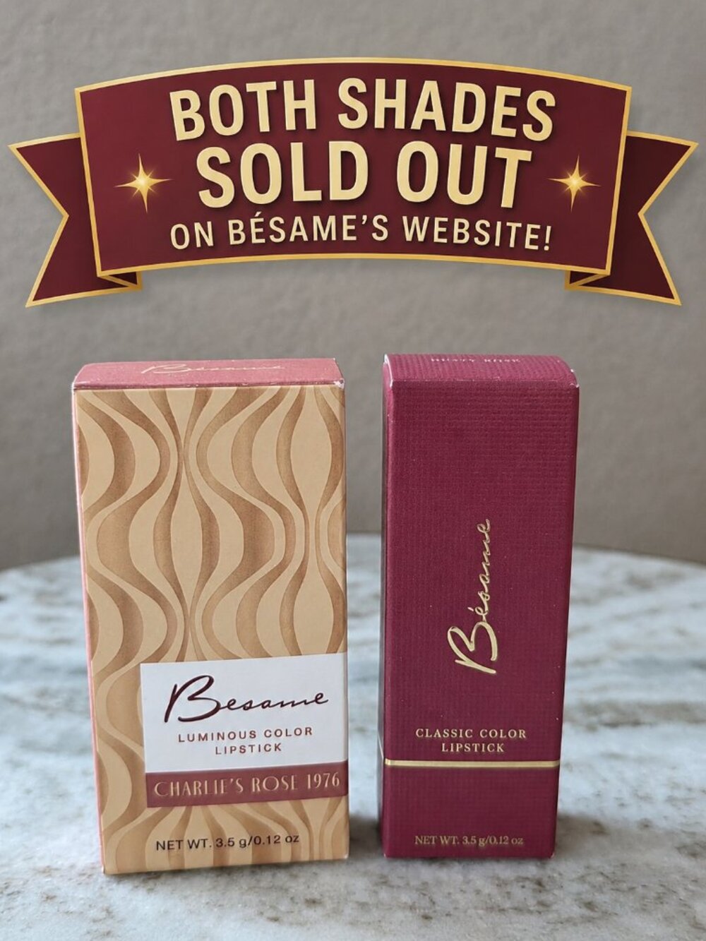 Bésame Lipstick Duo | Charlie's Rose 1976 & Dusty Rose NEW (Sold out on site)